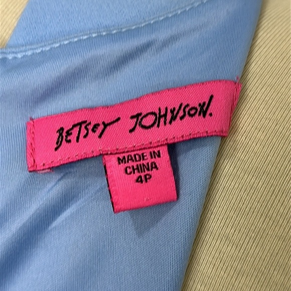 Betsey Johnson Faux Wrap Dress Powder Blue Size 4P - Picture 7 of 9